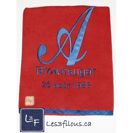 Prénom Initial Logo Drap de Bain Brodé et Personnalisé DRA-162