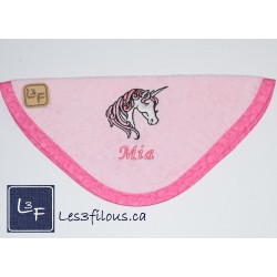 Bavette Licorne Brodée et Personnalisée BAV-060