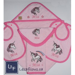Bavette Licorne Brodée et Personnalisée BAV-060