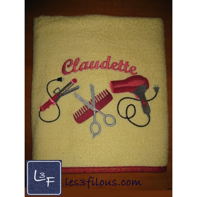 Coiffeuse Drap de Bain Brodé et Personnalisé DRA-066
