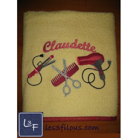 Coiffeuse Drap de Bain Brodé et Personnalisé DRA-066