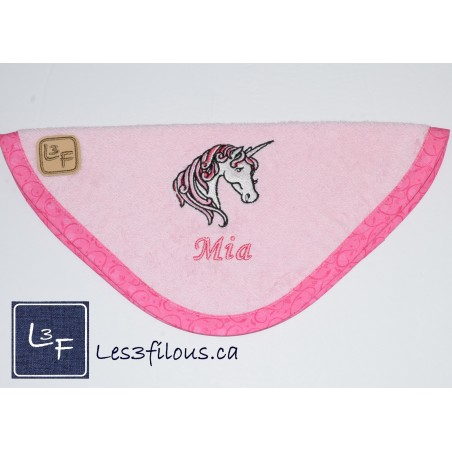 Licorne Debarbouillette Brodé et Personnalisé DEB-095