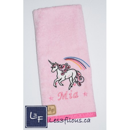 Licorne Essuie-mains Brodé Personnalisé ESS-028
