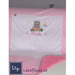 Hibou Maman Couverture Ultra-Douce Brodée et Personnalisée CUD-029