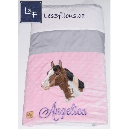 Cheval Couverture Ultra-Douce Brodée et Personnalisée CUD-099