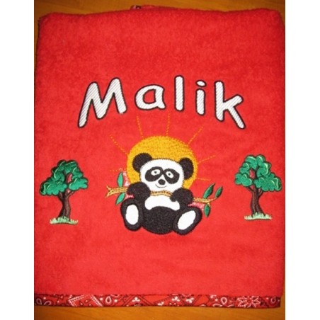 Panda Drap de Bain Brodé et Personnalisé DRA-069