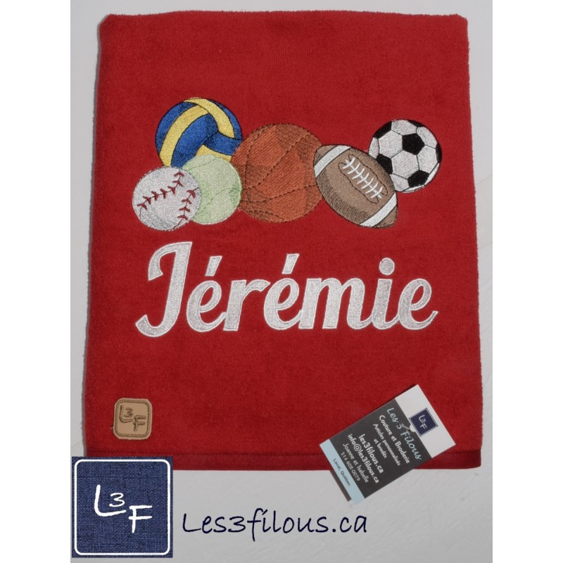 Sport Basketball Volleyball Soccer Football Tennis Baseball Drap de Bain Brodé et Personnalisé DRA-164