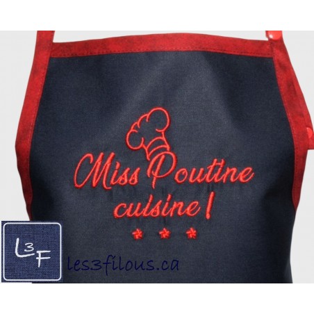 Miss Poutine Cuisine Choix de Broderie pour Tablier EXT-065