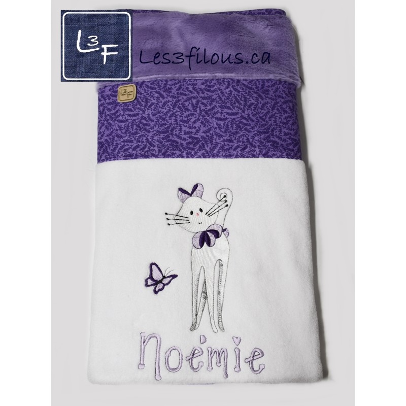 Chat Couverture Ultra-Douce Brodée et Personnalisée CUD-016