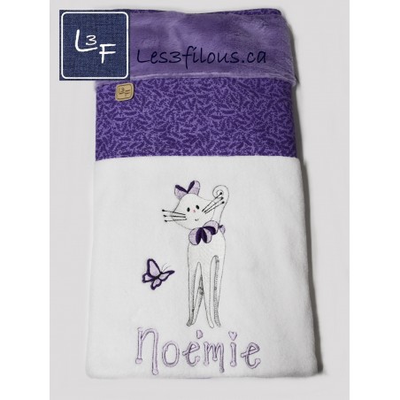 Chat Couverture Ultra-Douce Brodée et Personnalisée CUD-016