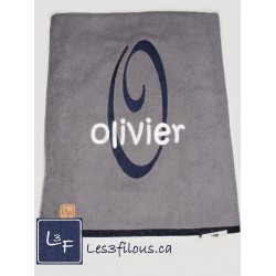 Prénom Initial Logo Drap de Bain Brodé et Personnalisé DRA-158