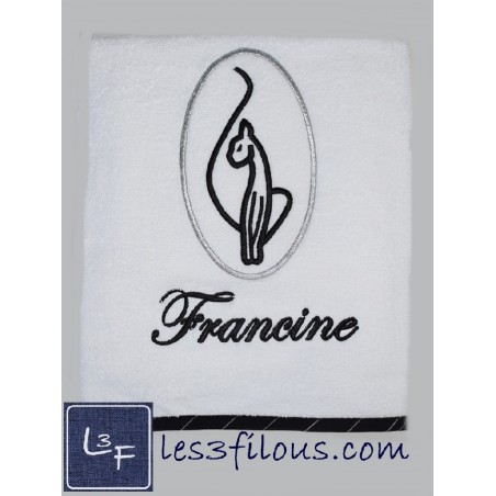 Chat Drap de Bain Brodé et Personnalisé DRA-071