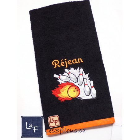 Quilles Serviette de Bowling boule de feu BOW-017