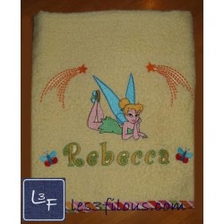Fée Clochette Drap de Bain Brodé et Personnalisé DRA-074