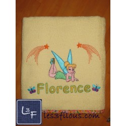Fée Clochette Drap de Bain Brodé et Personnalisé DRA-074