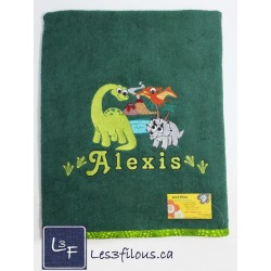 Dinosaures Drap de Bain Brodé et Personnalisé DRA-079