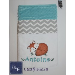 Renard Serviette Capuchon Brodée et Personnalisée DOU-088