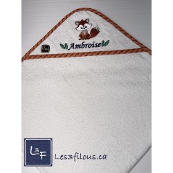 Renard Serviette Capuchon Brodée et Personnalisée DOU-088