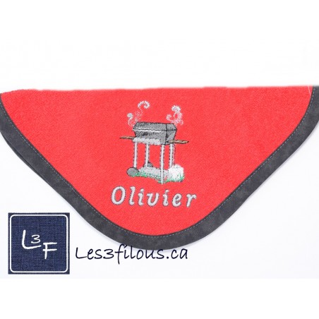 BBQ Grill Débarbouillette Brodée et Personnalisée DEB-024