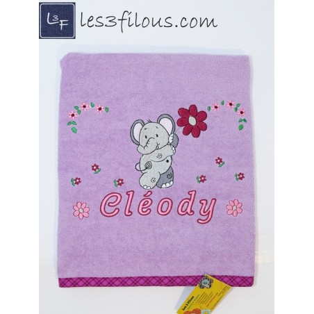 Elephant Drap de Bain Brodé et Personnalisé DRA-083