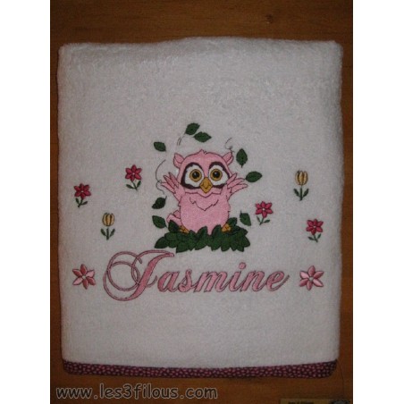 Hibou Drap de Bain Brodé et Personnalisé DRA-089