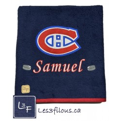 Hockey Canadiens Drap de Bain Brodé et Personnalisé DRA-016