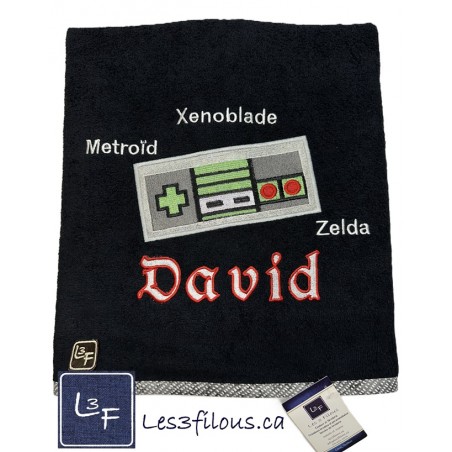Jeu Vidéo Manette Drap de Bain Brodé et Personnalisé DRA-011
