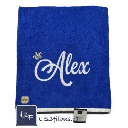 Prénom avec couronne Drap de Bain Brodé et Personnalisé DRA-009