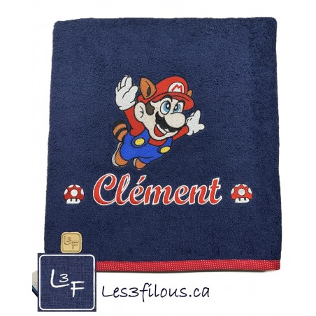 Mario Jeu Vidéo Drap de Bain Brodé et Personnalisé DRA-134