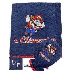 Mario Jeu Vidéo Drap de Bain Brodé et Personnalisé DRA-134