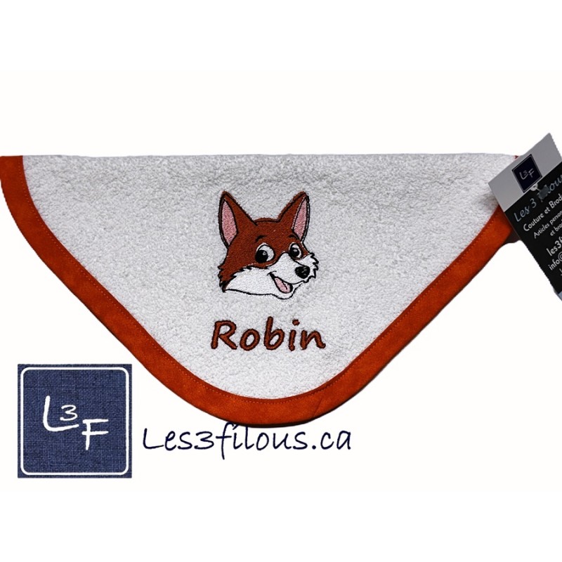 Renard Débarbouillette Brodée et Personnalisée DEB-098