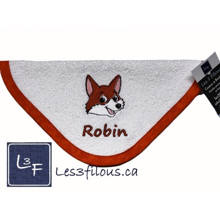 Renard Débarbouillette Brodée et Personnalisée DEB-098