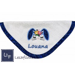 Lapin lapine Drap de Bain Brodé et Personnalisé DRA-025