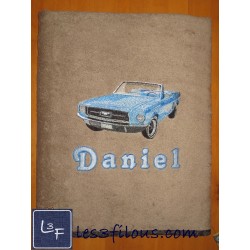 Voiture Antique Drap de Bain Brodé et Personnalisé DRA-094