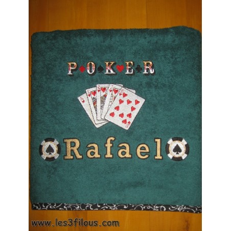 Poker Drap de Bain Brodé et Personnalisé DRA-095