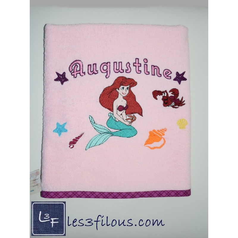 Petite Sirene Drap de Bain Brodé et Personnalisé DRA-082