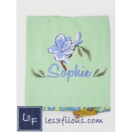 Fleur Orchidée Drap de Bain Brodé et Personnalisé DRA-100
