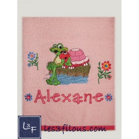 Tortue Drap de Bain Brodé et Personnalisé DRA-107