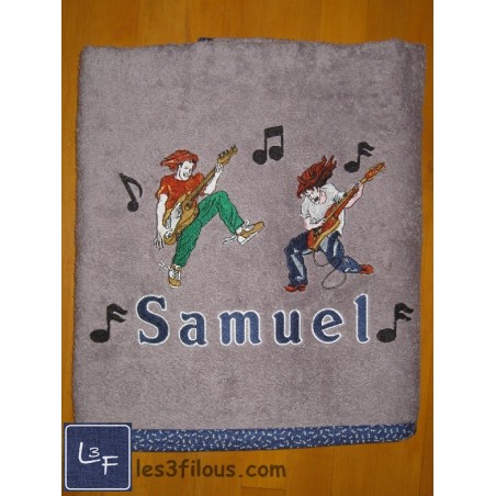 Musiciens Guitare Drap de Bain Brodé et Personnalisé DRA-111
