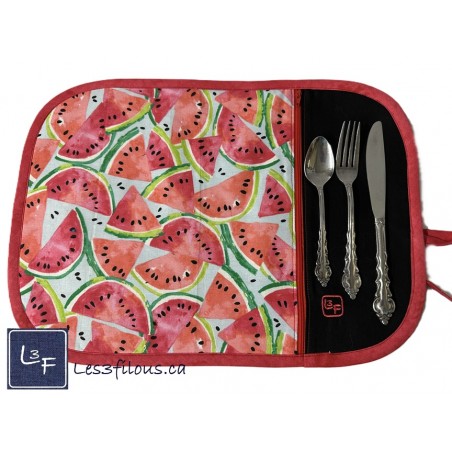 Melon d'eau  Napperon avec Pochette Personnalisé Prêt à Broder NAP-232P