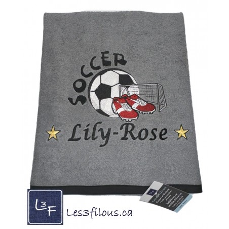 Soccer Drap de Bain Brodé et Personnalisé DRA-130