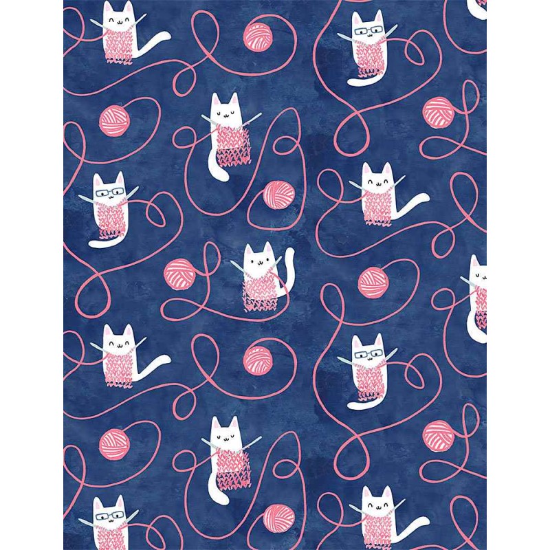 Chat Balle de Laine Tricot Tissu TIS-0556