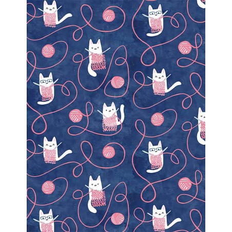 Chat Balle de Laine Tricot Tissu TIS-0556