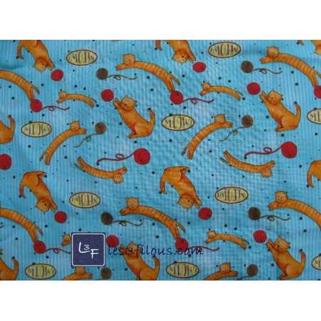 Chat balle de laine  Tissu TIS-0561