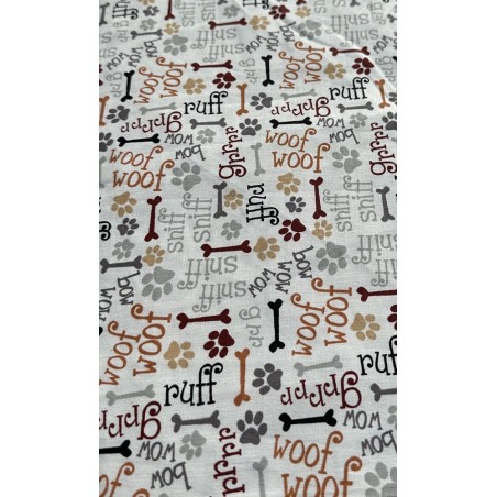 Chien Woof Pattes et Os Tissu TIS-0635