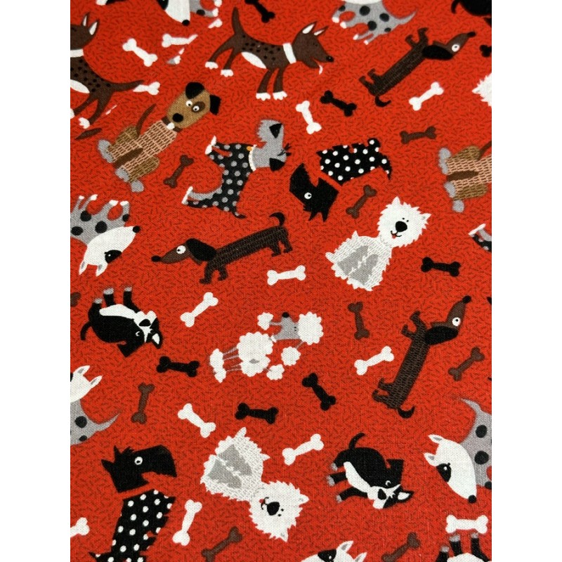 Chien Sur Fond Rouge TIS-0640*