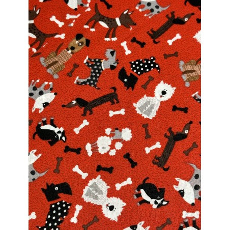Chien Sur Fond Rouge TIS-0640*