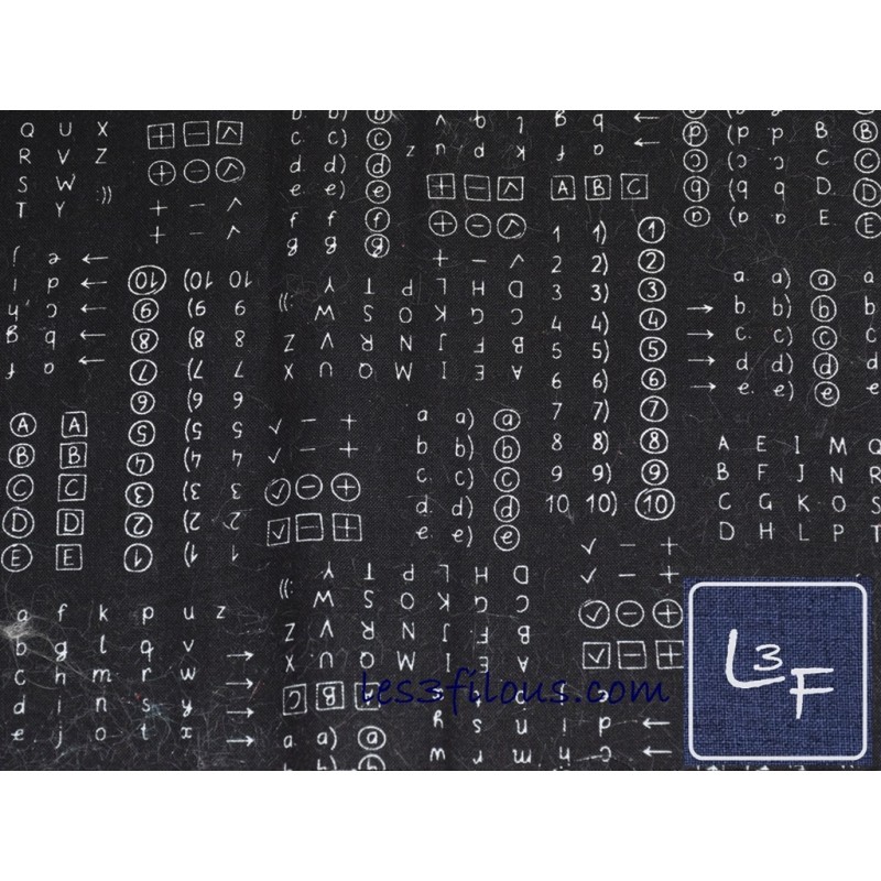 Ecole Alphabet et Nombres Tissu TIS-0893*