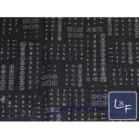 Ecole Alphabet et Nombres Tissu TIS-0893*