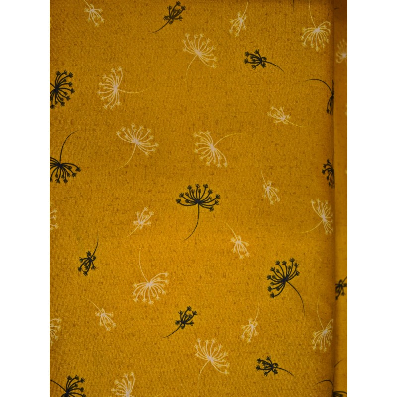 Fleurs sur fond Ocre TIS-0992*